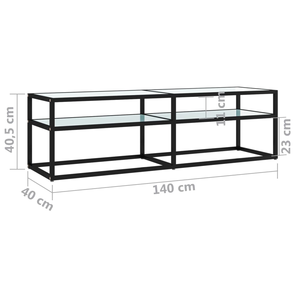 vidaXL Szafka pod TV, biały marmur, 140x40x40,5 cm, szkło hartowane