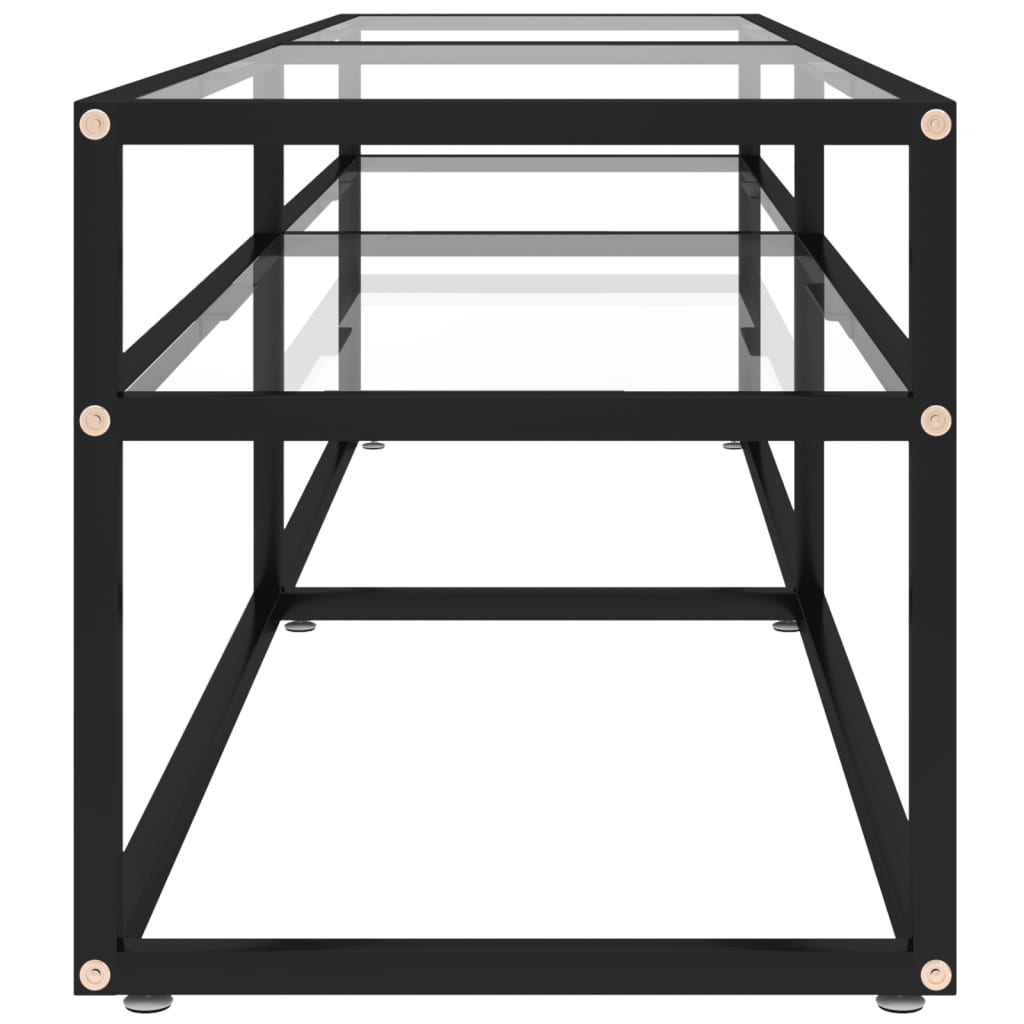 vidaXL Szafka pod TV, przezroczysta, 160x40x40,5 cm, hartowane szkło