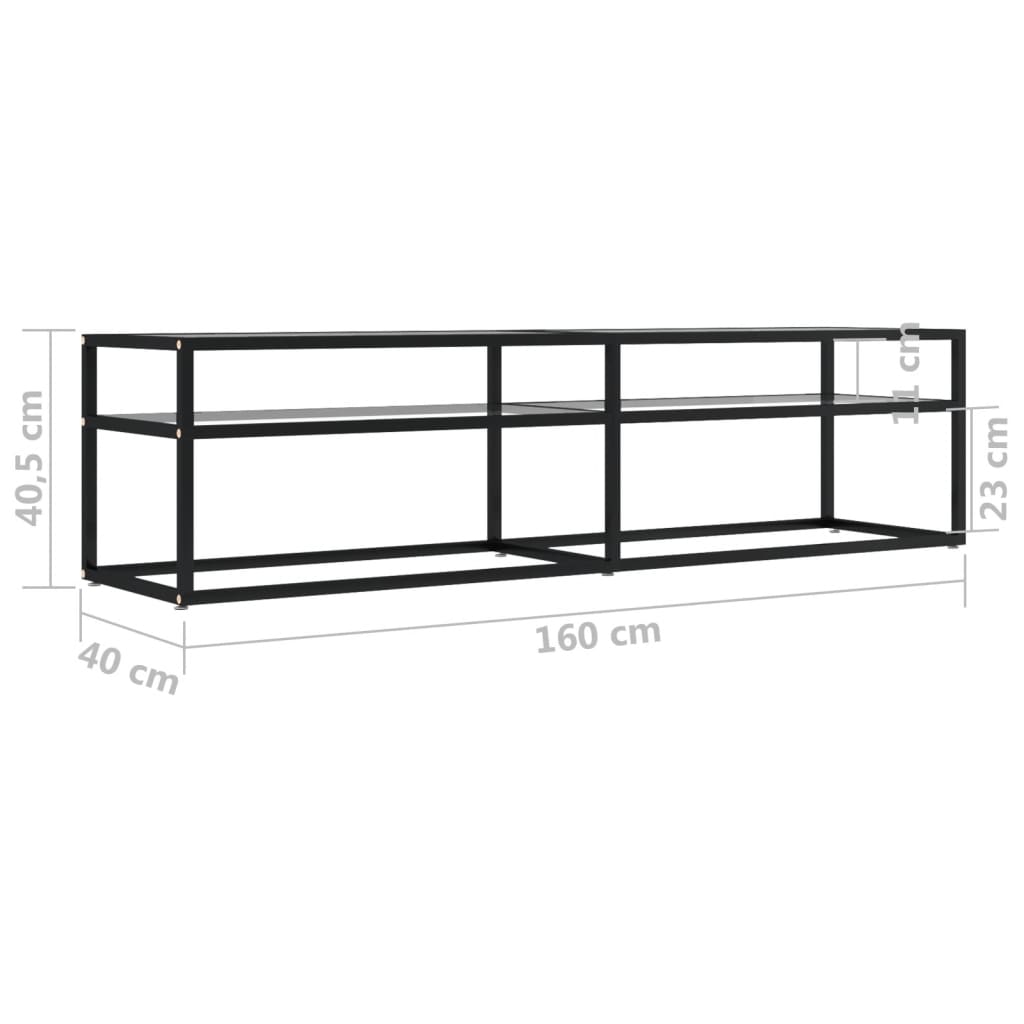 vidaXL Szafka pod TV, przezroczysta, 160x40x40,5 cm, hartowane szkło