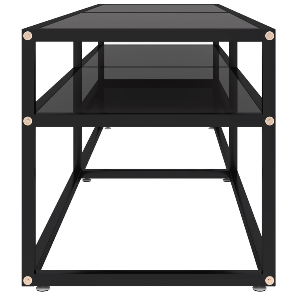 vidaXL Szafka pod TV, czarna, 160x40x40,5 cm, hartowane szkło
