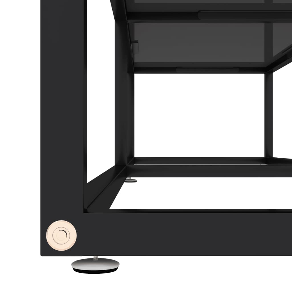 vidaXL Szafka pod TV, czarna, 160x40x40,5 cm, hartowane szkło