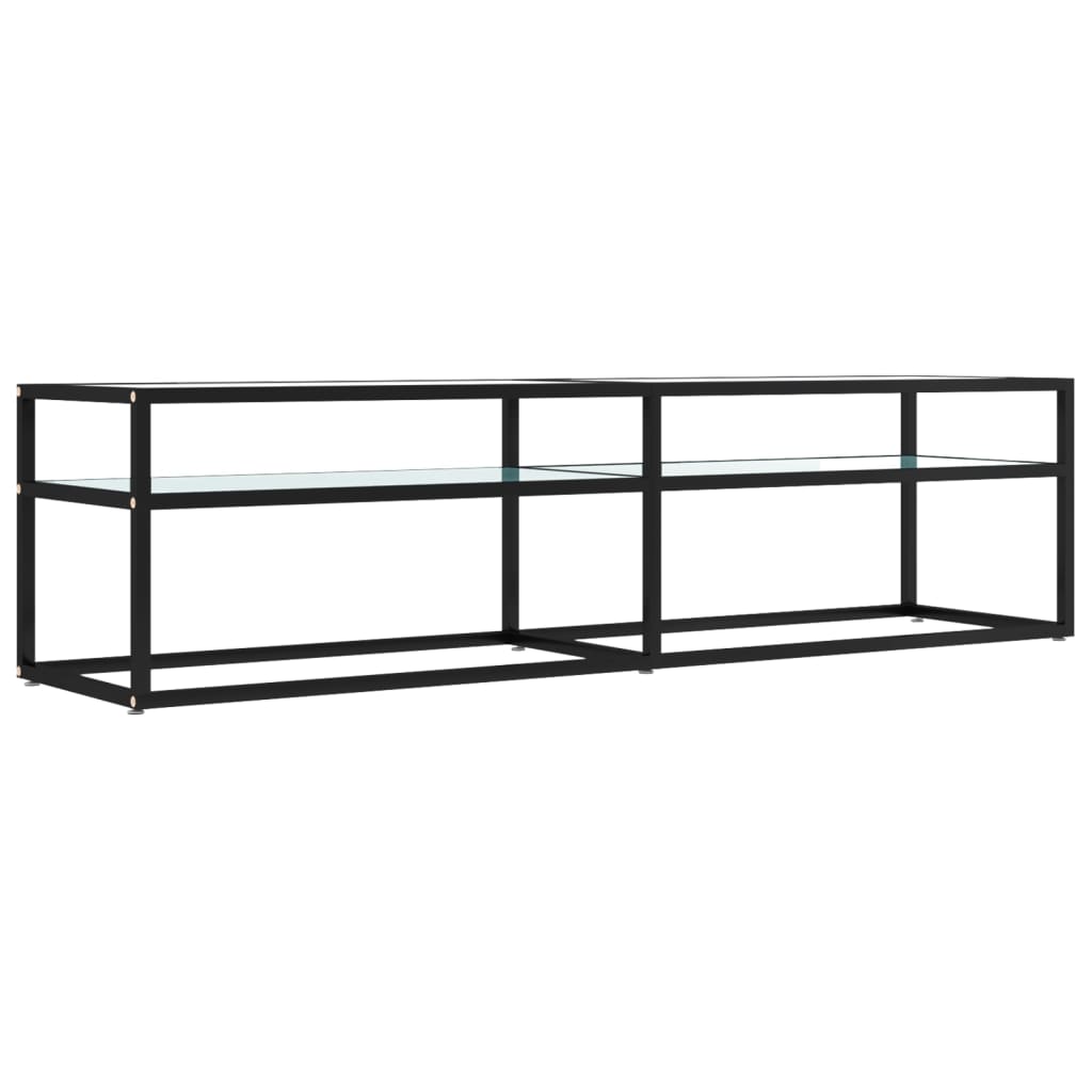 vidaXL Szafka pod TV, biały marmur, 160x40x40,5 cm, szkło hartowane