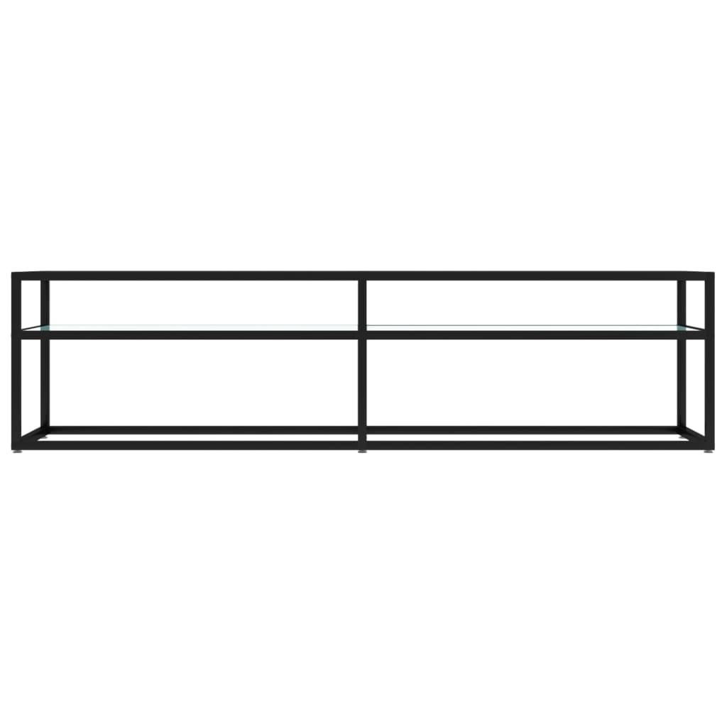vidaXL Szafka pod TV, biały marmur, 160x40x40,5 cm, szkło hartowane