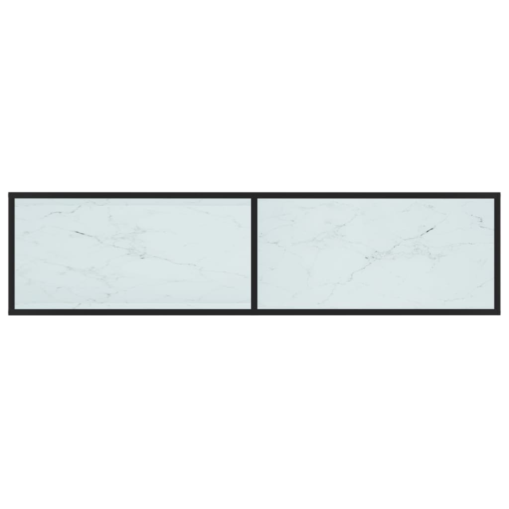 vidaXL Szafka pod TV, biały marmur, 160x40x40,5 cm, szkło hartowane
