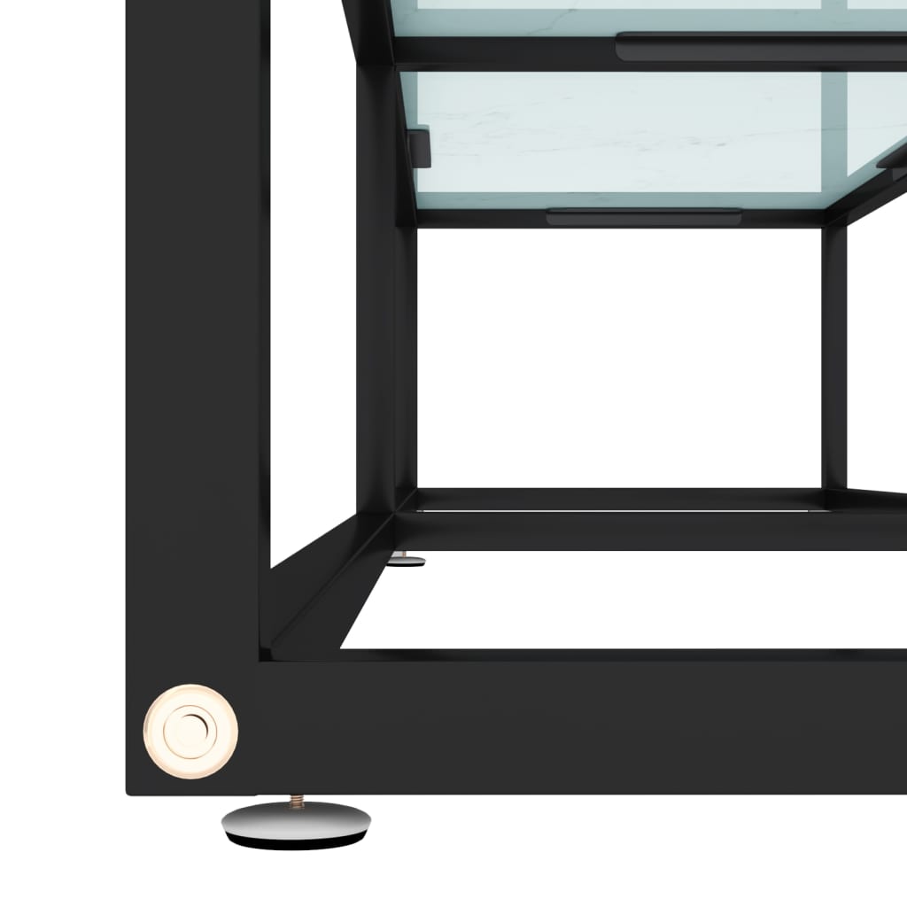 vidaXL Szafka pod TV, biały marmur, 160x40x40,5 cm, szkło hartowane