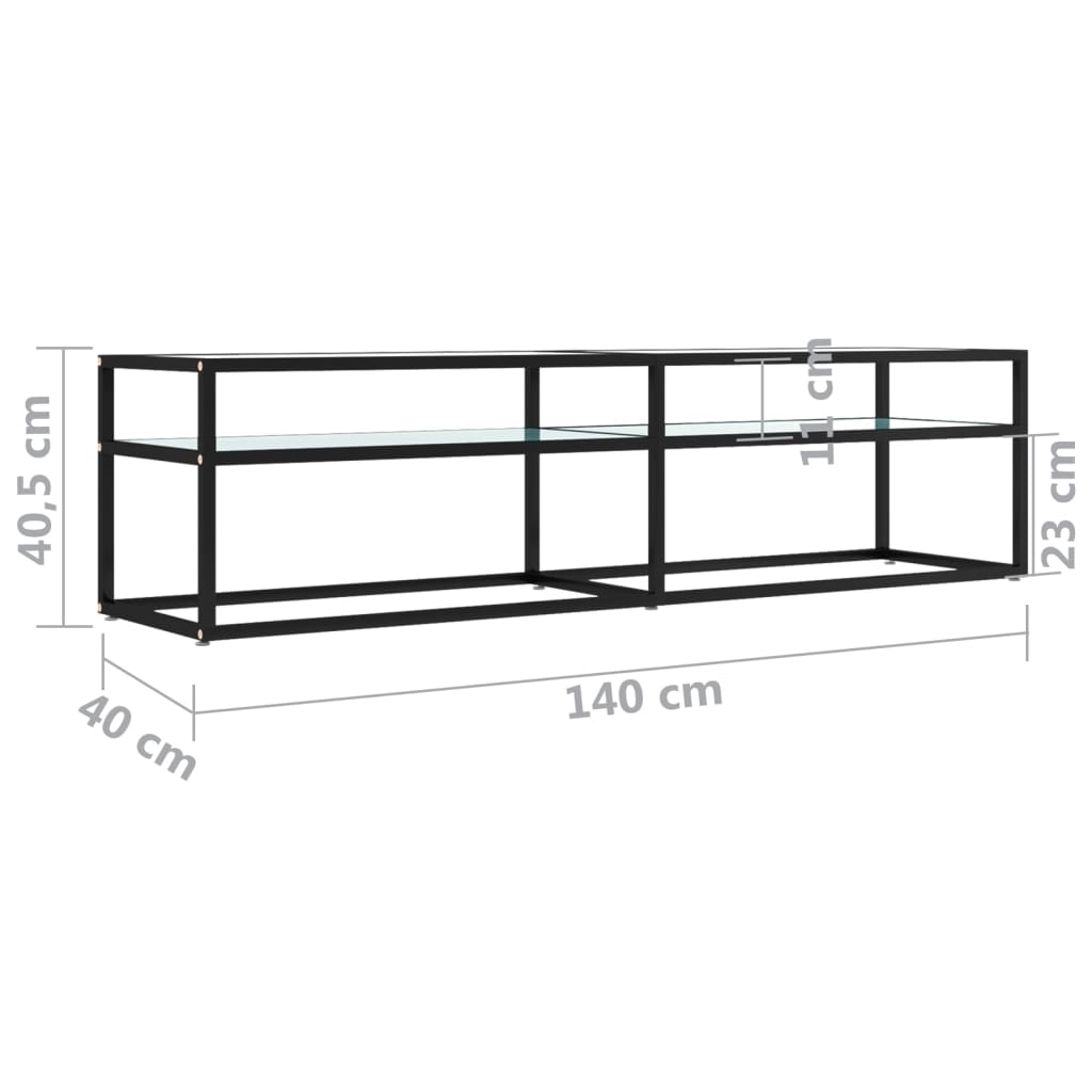 vidaXL Szafka pod TV, biały marmur, 160x40x40,5 cm, szkło hartowane