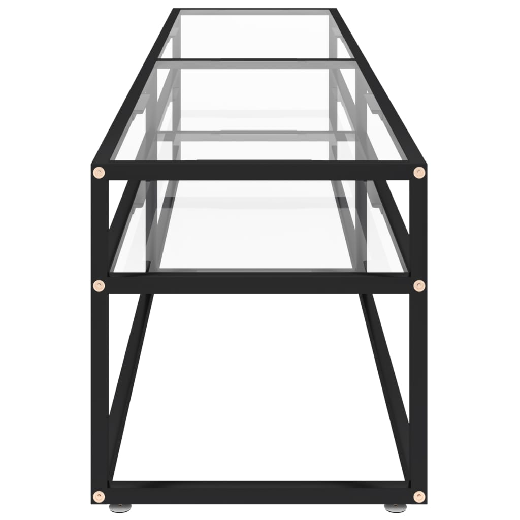 vidaXL Szafka pod TV, przezroczysta, 180x40x40,5 cm, hartowane szkło