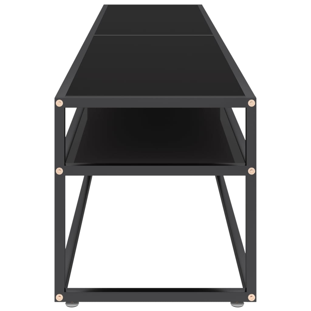 vidaXL Szafka pod TV, czarna, 180x40x40,5 cm, szkło hartowane