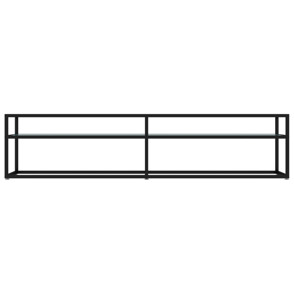 vidaXL Szafka pod TV, biały marmur, 180x40x40,5 cm, szkło hartowane