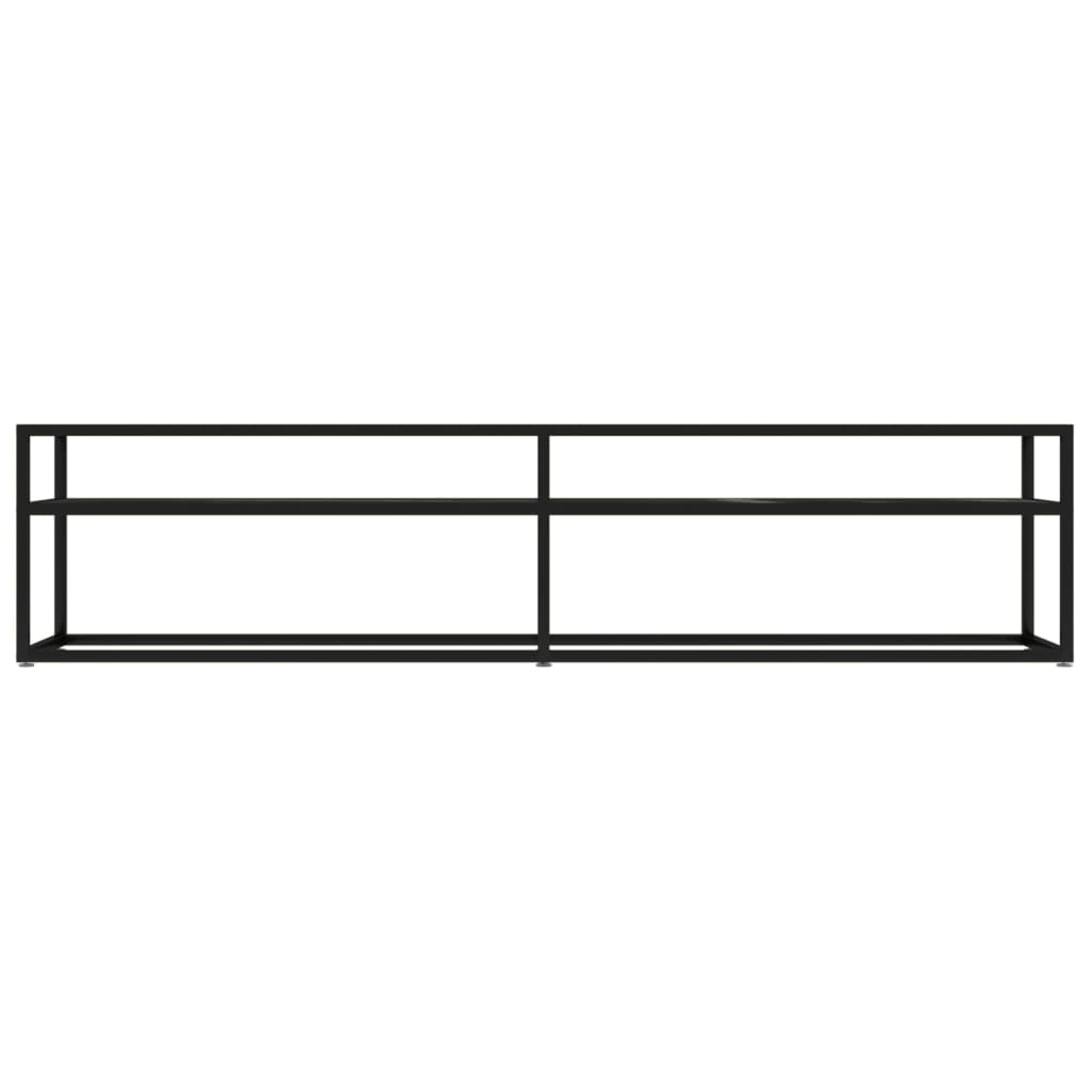 vidaXL Szafka pod TV, czarny marmur, 180x40x40,5 cm, szkło hartowane