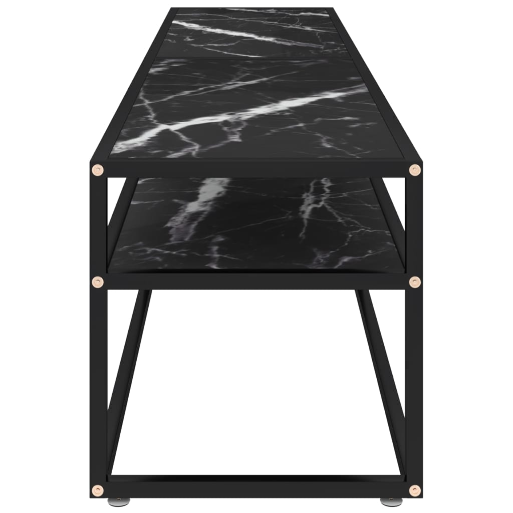 vidaXL Szafka pod TV, czarny marmur, 180x40x40,5 cm, szkło hartowane