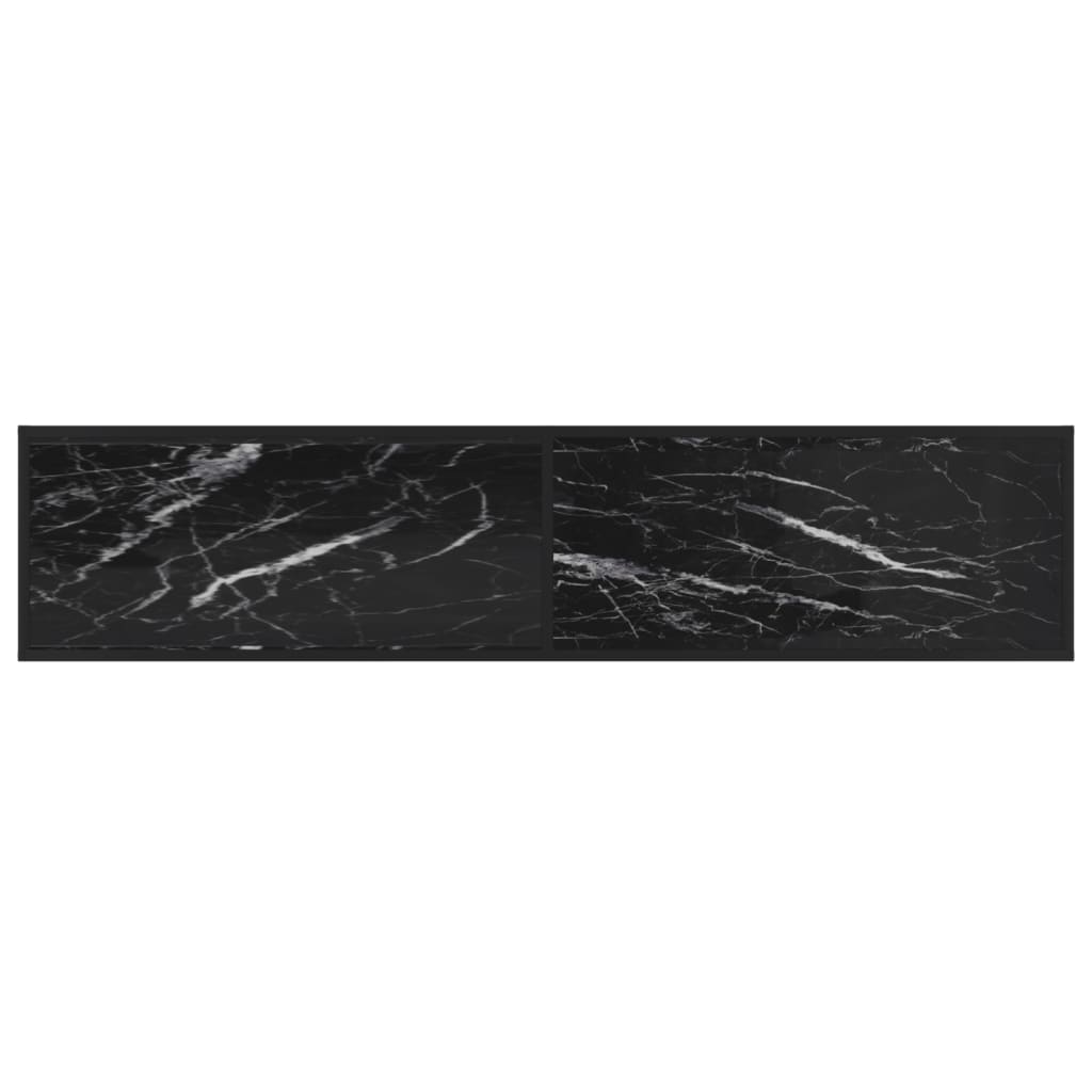 vidaXL Szafka pod TV, czarny marmur, 180x40x40,5 cm, szkło hartowane