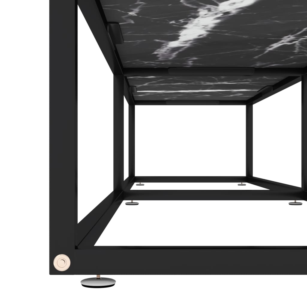 vidaXL Szafka pod TV, czarny marmur, 180x40x40,5 cm, szkło hartowane