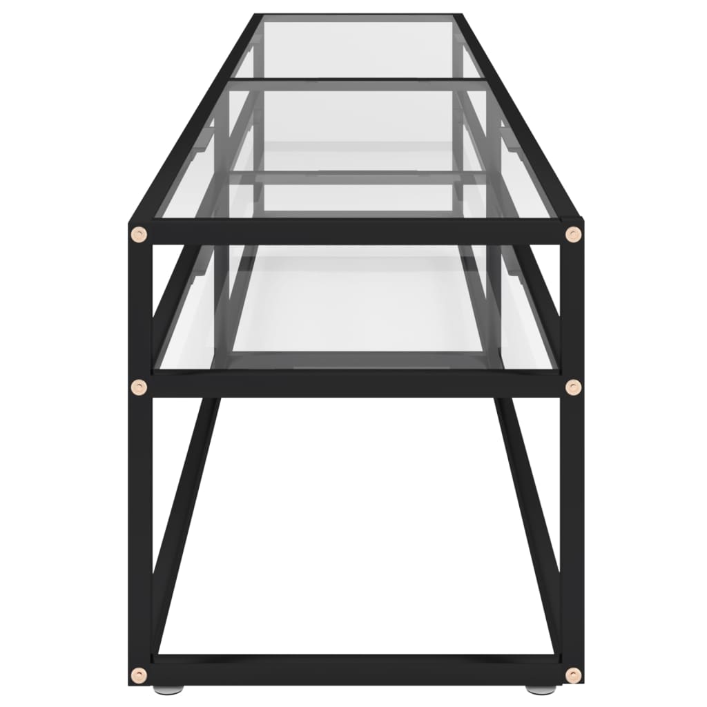 vidaXL Szafka pod TV, przezroczysta, 200x40x40,5 cm, hartowane szkło