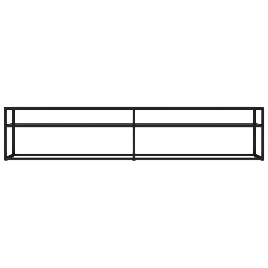 vidaXL Szafka pod TV, czarna, 200x40x40,5 cm, hartowane szkło