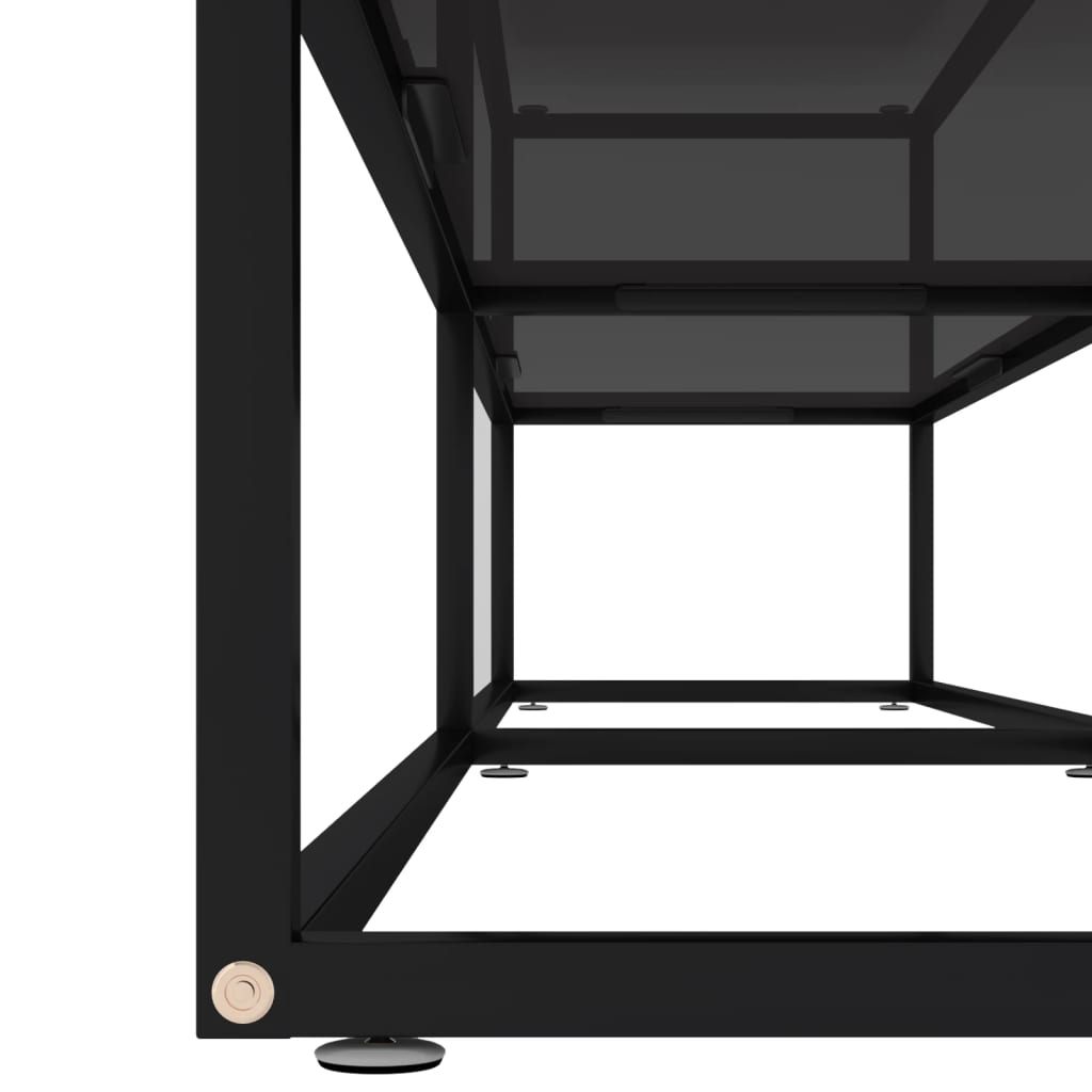 vidaXL Szafka pod TV, czarna, 200x40x40,5 cm, hartowane szkło