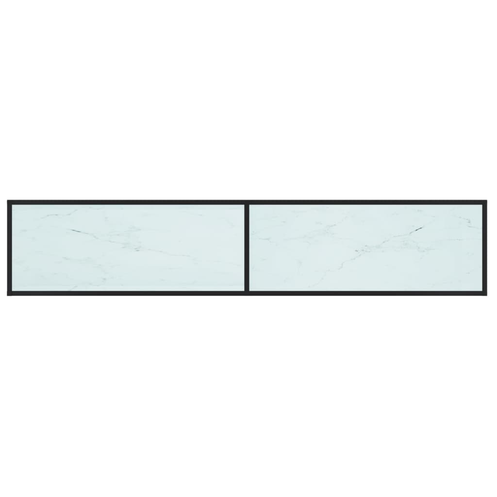 vidaXL Szafka pod TV, biały marmur, 200x40x40,5 cm, szkło hartowane