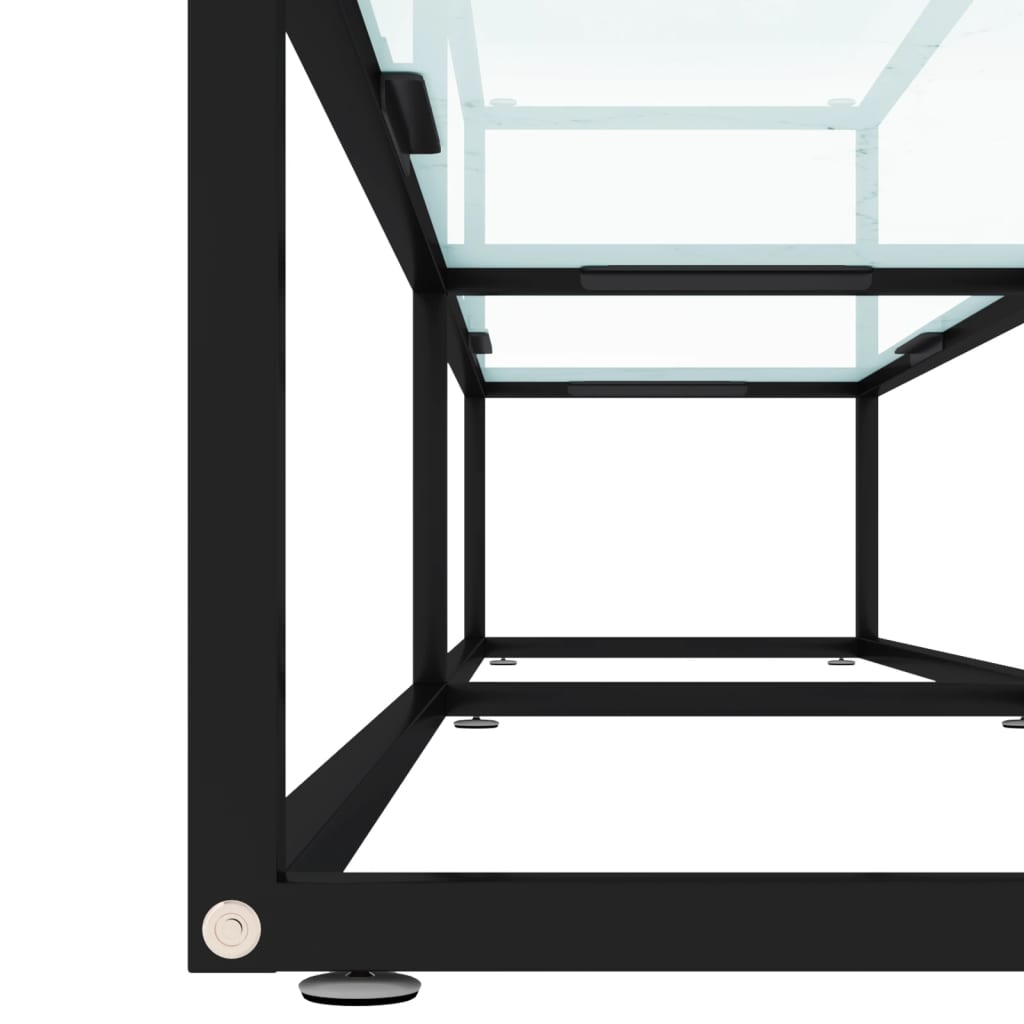 vidaXL Szafka pod TV, biały marmur, 200x40x40,5 cm, szkło hartowane