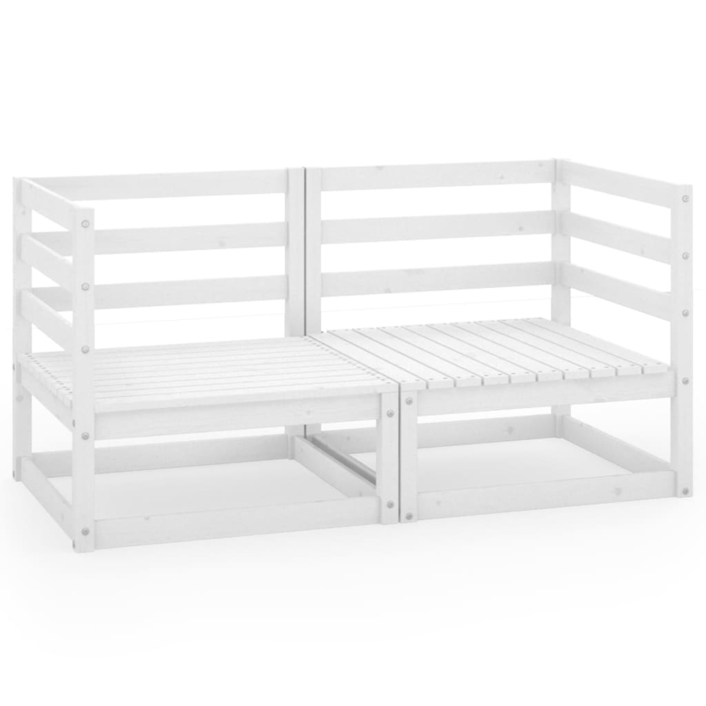vidaXL 2-osobowa sofa ogrodowa, biała, lite drewno sosnowe