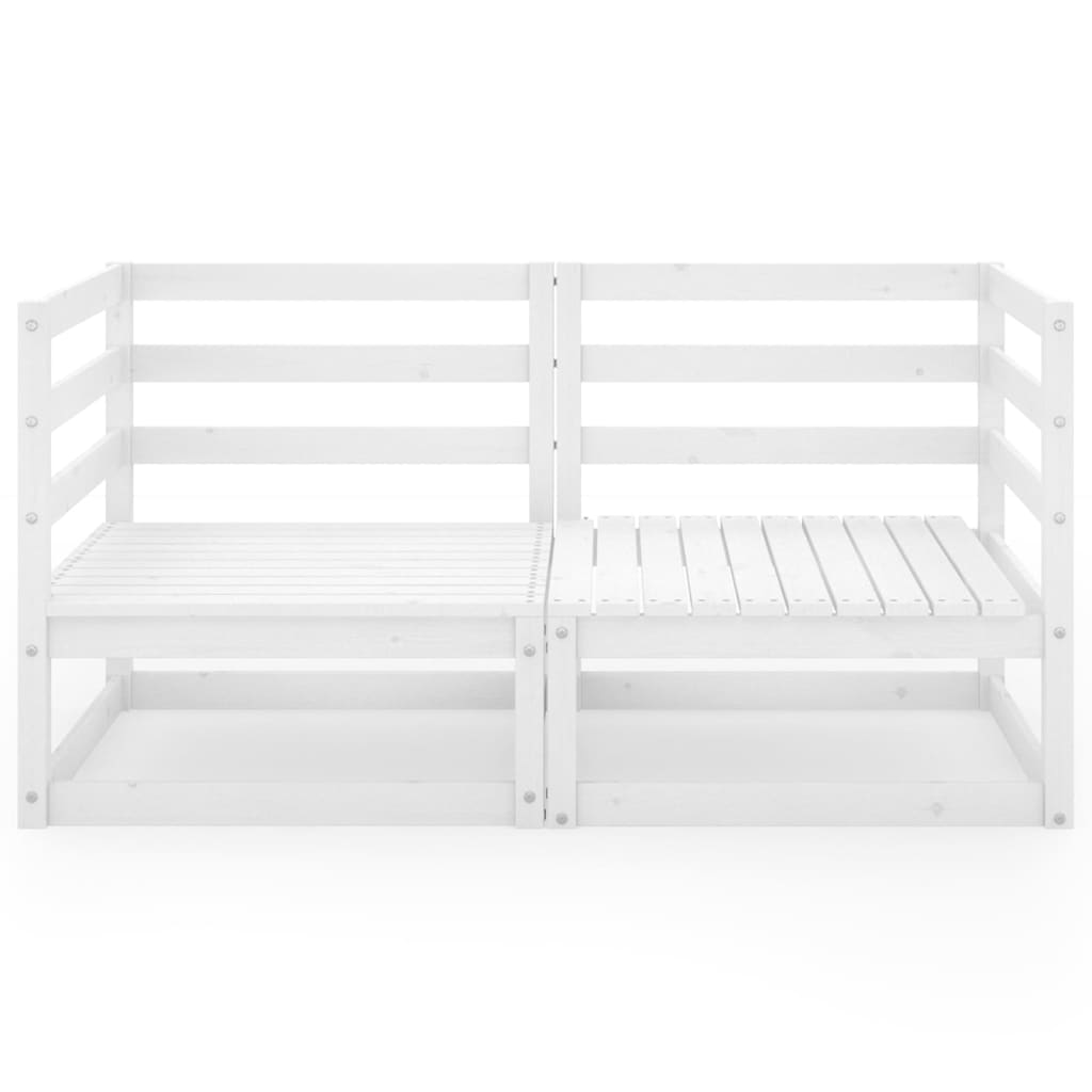 vidaXL 2-osobowa sofa ogrodowa, biała, lite drewno sosnowe