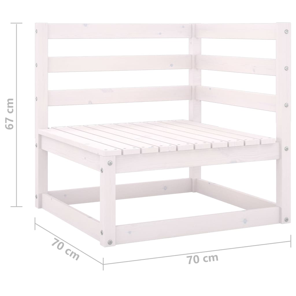 vidaXL 2-osobowa sofa ogrodowa, biała, lite drewno sosnowe