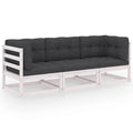 vidaXL 3-osobowa sofa ogrodowa z poduszkami, lite drewno sosnowe