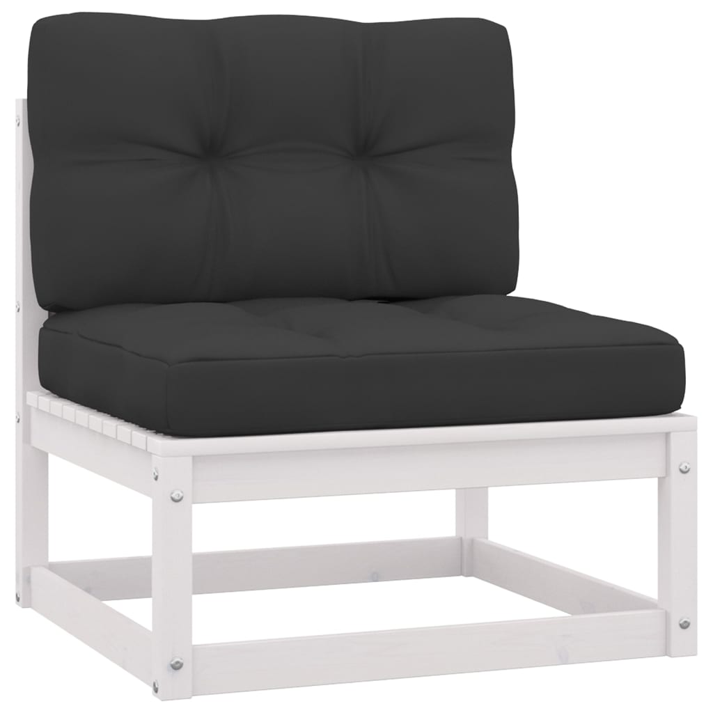 vidaXL 3-osobowa sofa ogrodowa z poduszkami, lite drewno sosnowe