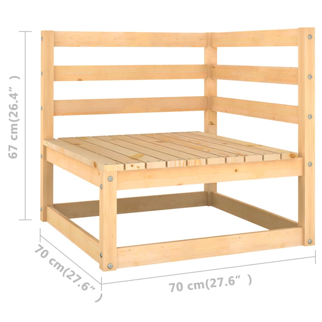 vidaXL 3-osobowa sofa ogrodowa z poduszkami, lite drewno sosnowe