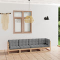 vidaXL 3-osobowa sofa ogrodowa z poduszkami, lite drewno sosnowe