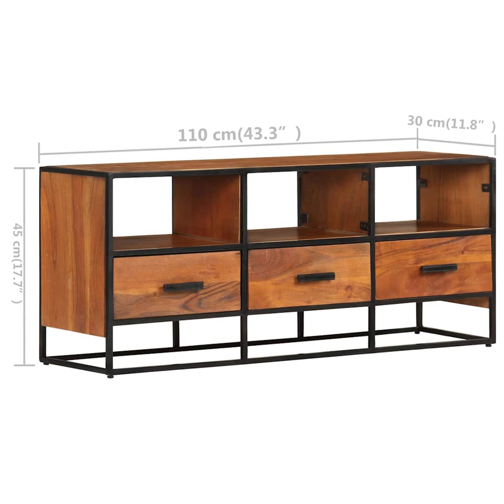 vidaXL Szafka pod telewizor, 110x30x45 cm, lite drewno akacjowe