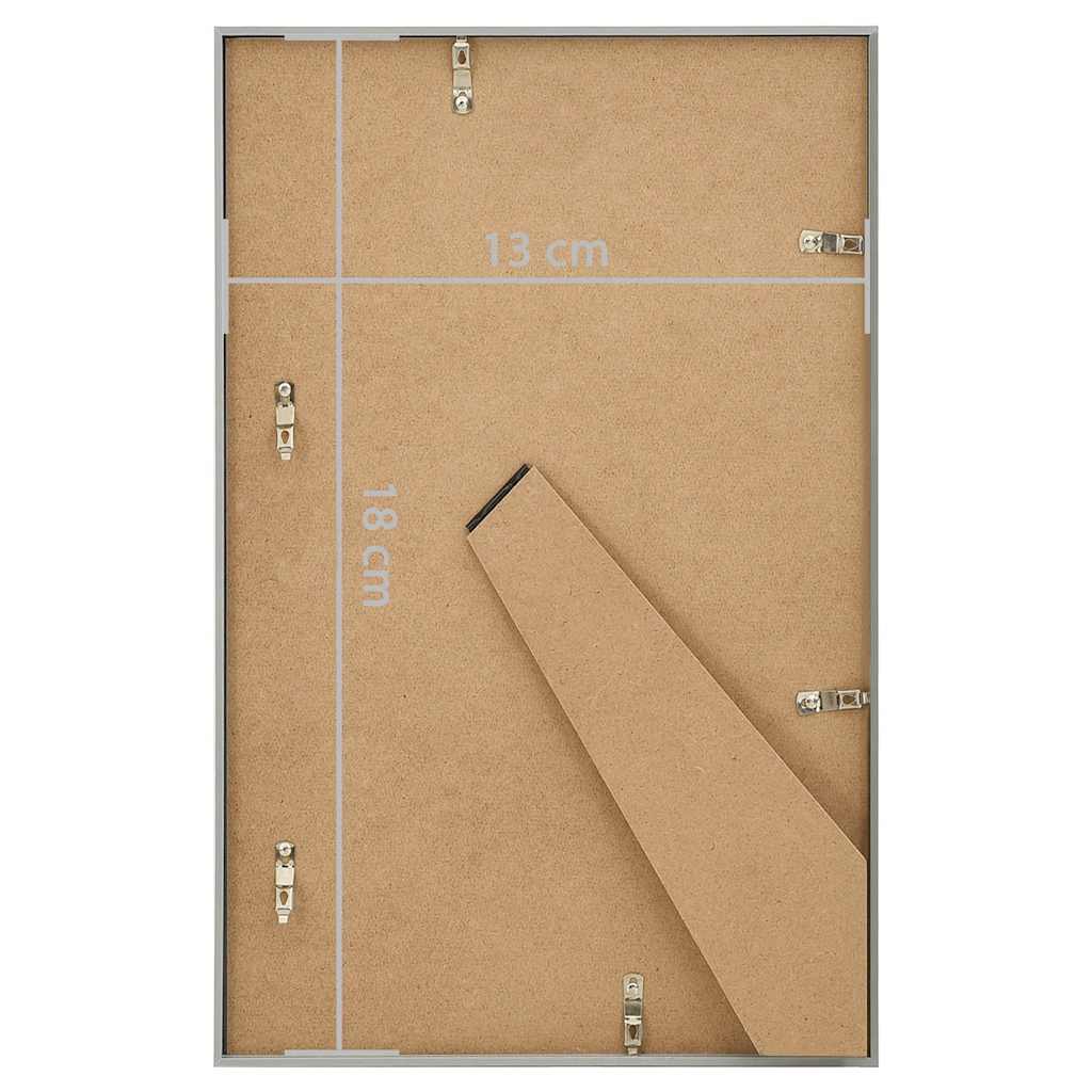 vidaXL Ramki na zdjęcia, 3 szt., stołowe, srebrne, 13x18 cm, MDF
