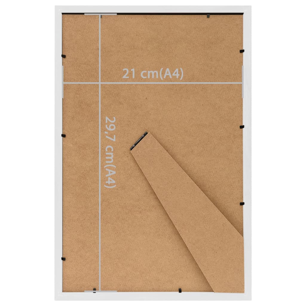 vidaXL Ramki na zdjęcia, 5 szt., stojące, białe, 21x29,7 cm, MDF
