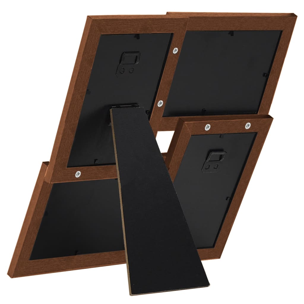 vidaXL Ramka na 4 zdjęcia 13x18 cm, ciemnobrązowa, MDF