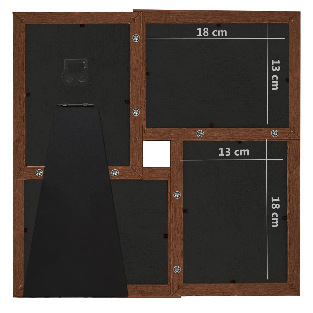 vidaXL Ramka na 4 zdjęcia 13x18 cm, ciemnobrązowa, MDF