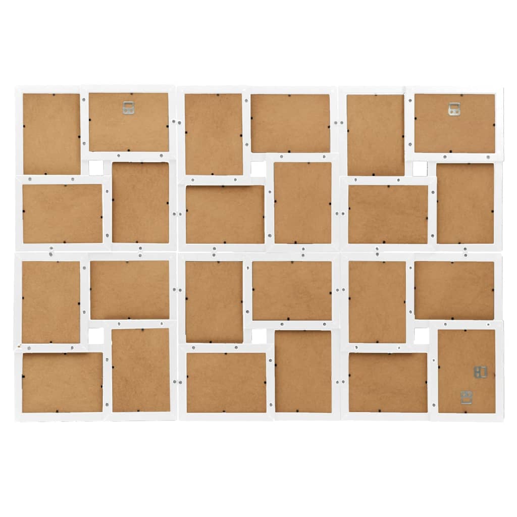 vidaXL Ramka na 24 zdjęcia 10x15 cm, biała, MDF