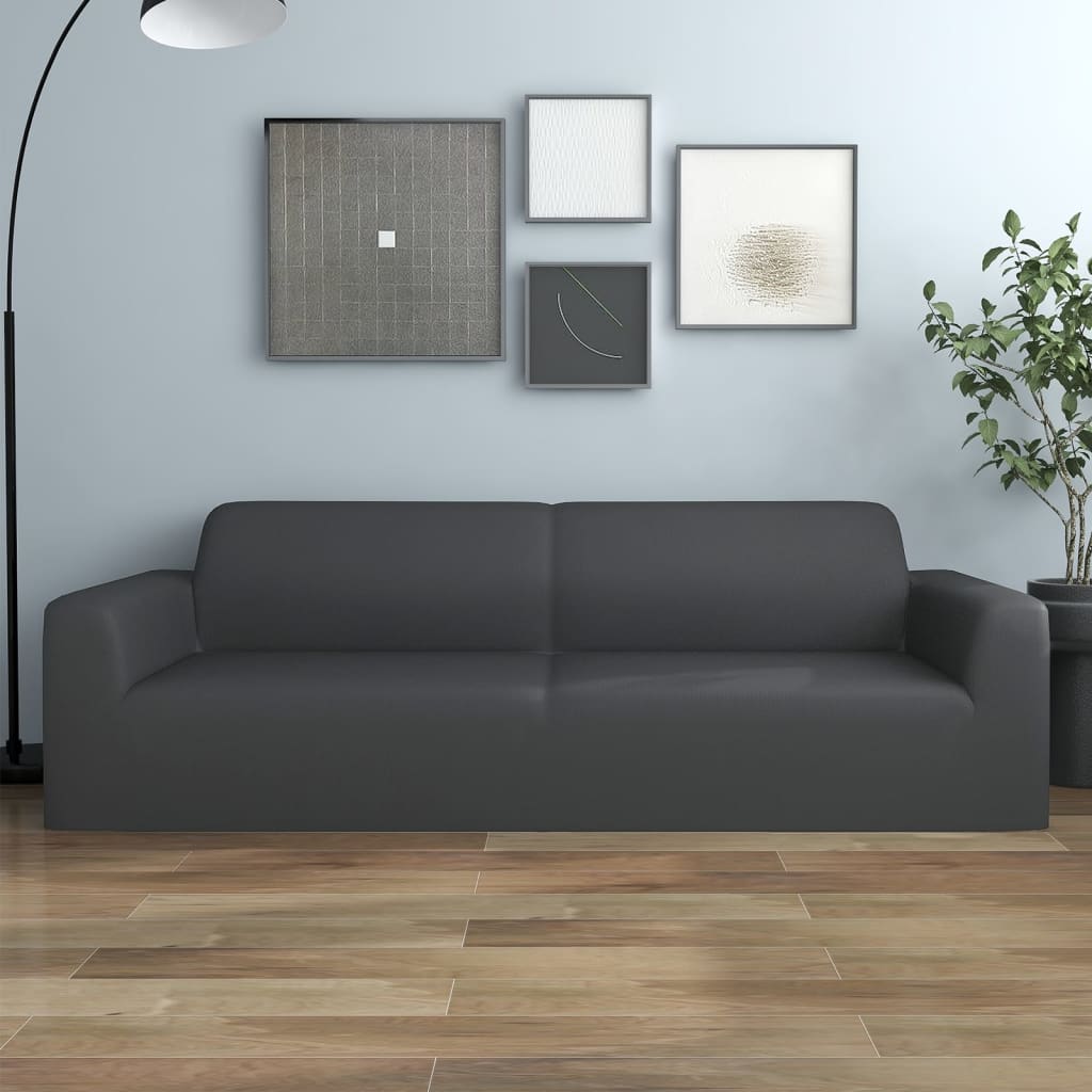 vidaXL Elastyczny pokrowiec na sofę 3-osobową, antracyt, dżersejowy