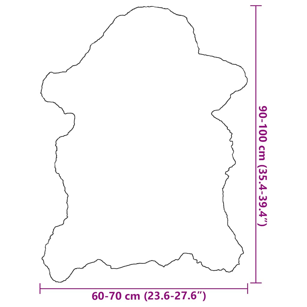 vidaXL Skóra owcza, kremowa, (60-70)x(90-100) cm