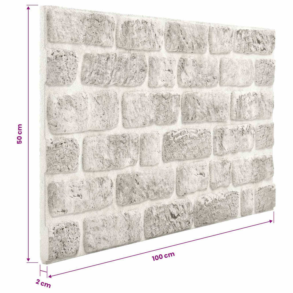 vidaXL Panele ścienne 10 pcs jasnoszary 100 x 50 cm Pianka EPS