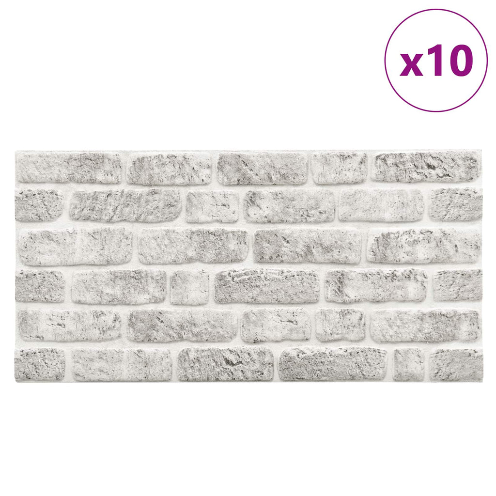 vidaXL Panele ścienne 10 pcs jasnoszary 100 x 50 cm Pianka EPS