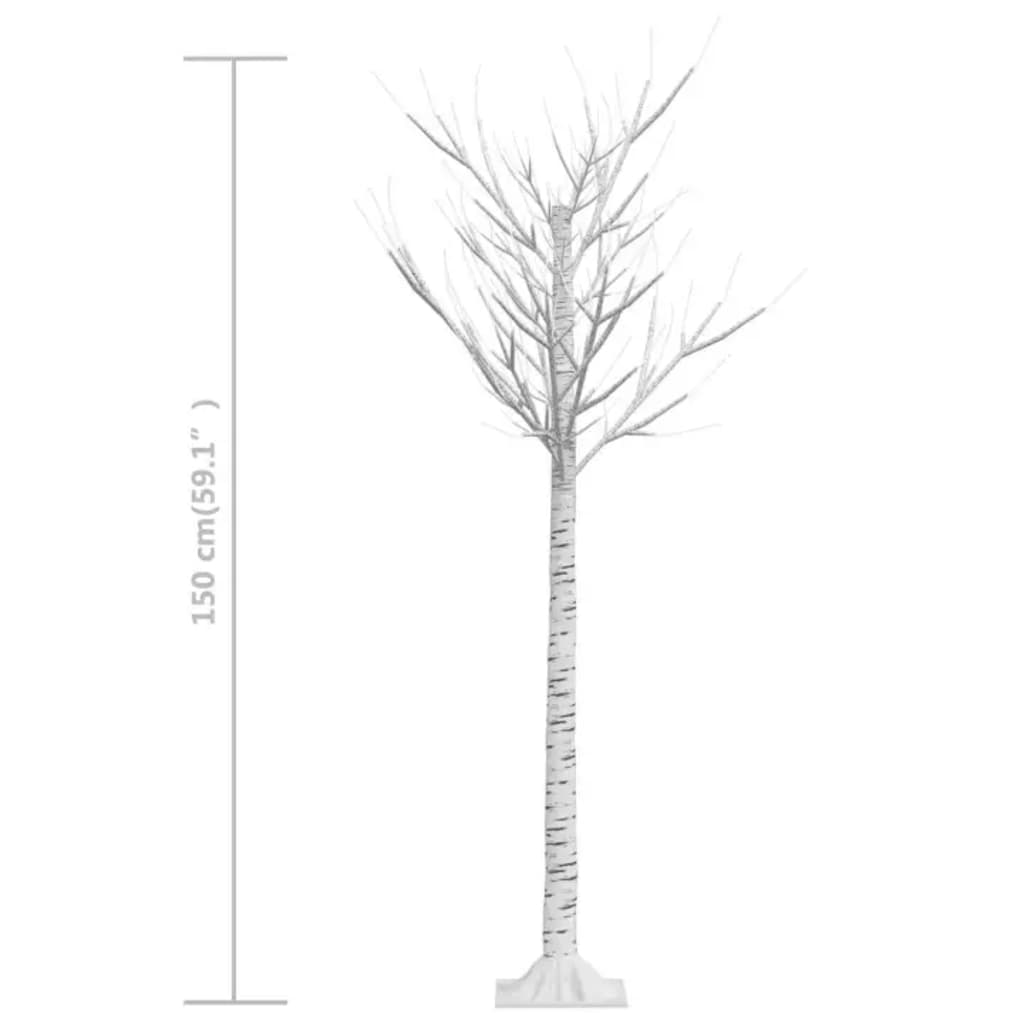 vidaXL Wierzba z oświetleniem, 156 zimnych białych LED, 1,5 m