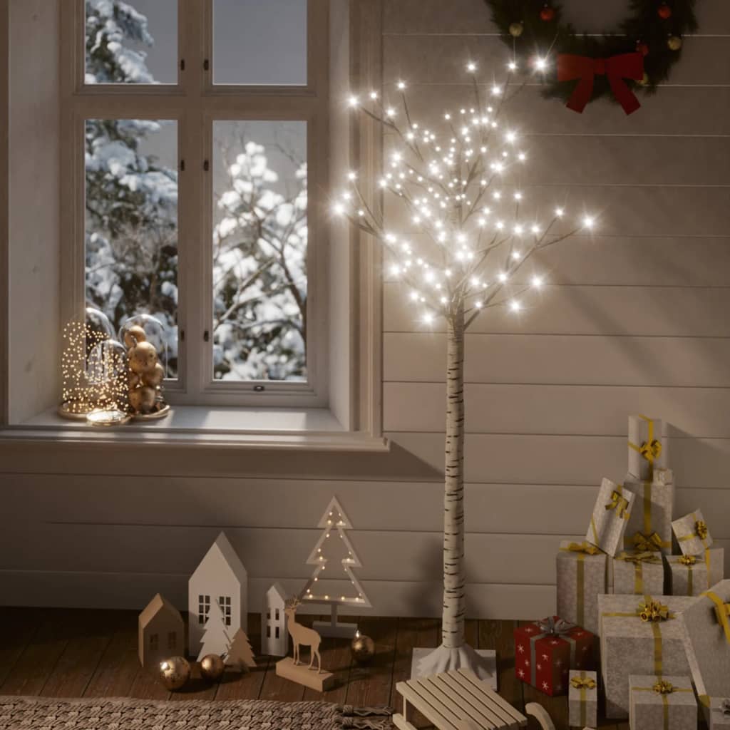 vidaXL Wierzba z oświetleniem, 156 zimnych białych LED, 1,5 m
