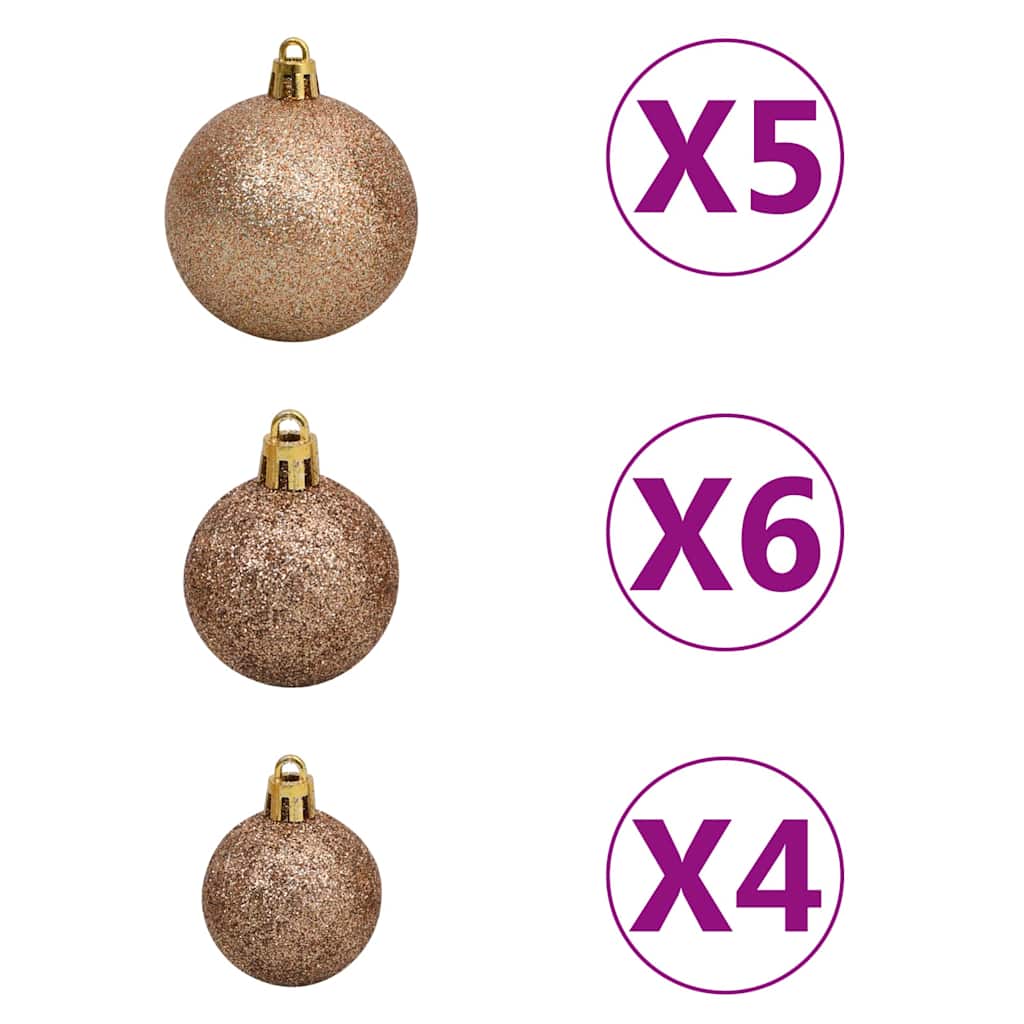 vidaXL Sztuczna choinka z LED, bombkami i szyszkami, 150 cm