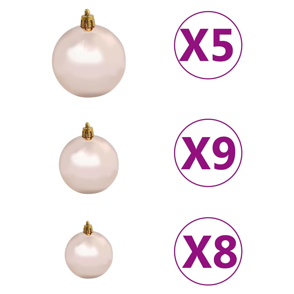 vidaXL Sztuczna choinka z LED, bombkami i szyszkami, 150 cm