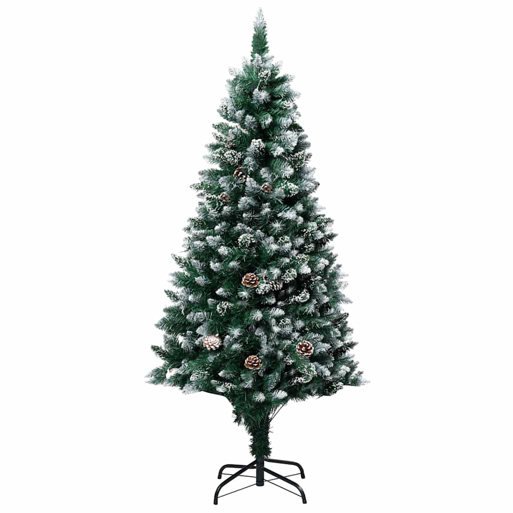 vidaXL Sztuczna choinka z LED, bombkami i szyszkami, 180 cm