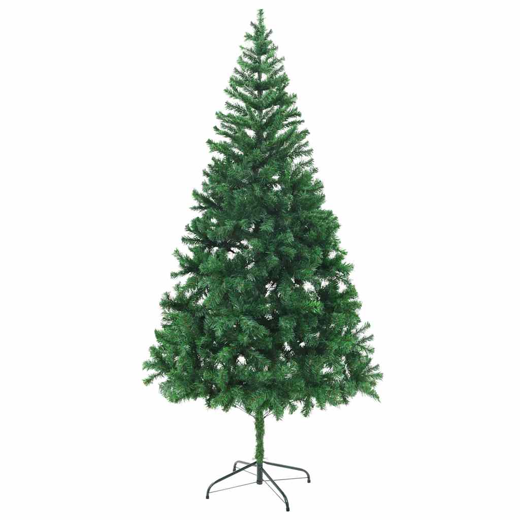 vidaXL Sztuczna choinka z lampkami i bombkami, 210 cm, 910 gałązek
