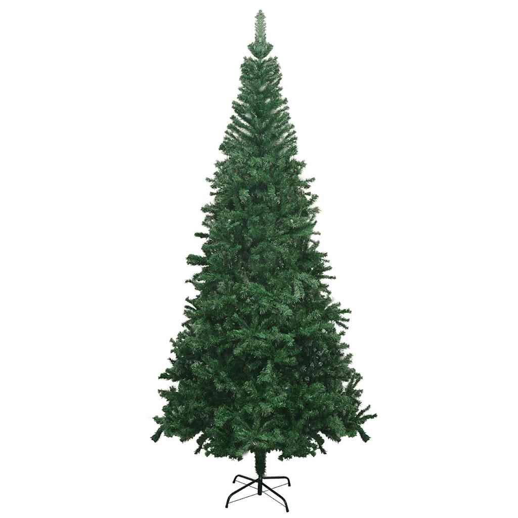 vidaXL Sztuczna choinka z lampkami i bombkami, L, 240 cm, zielona