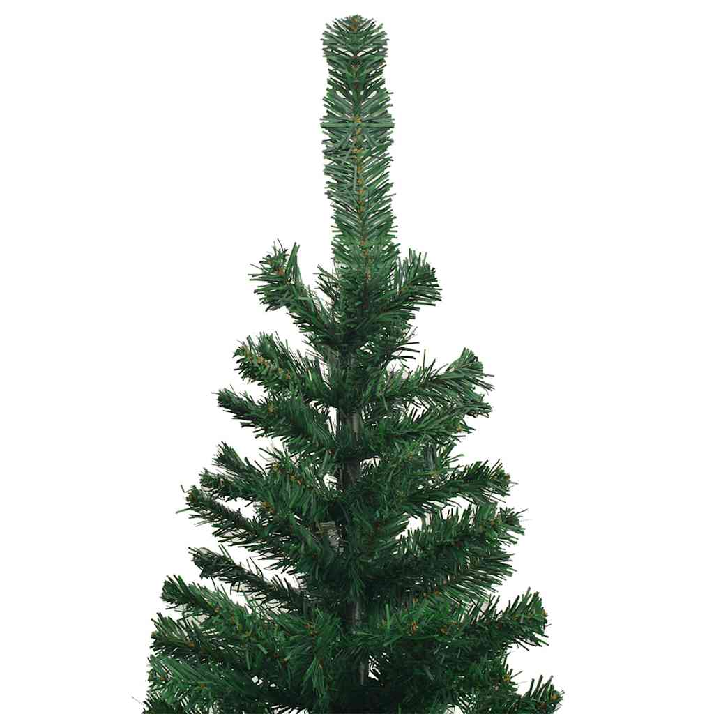 vidaXL Sztuczna choinka z lampkami i bombkami, L, 240 cm, zielona