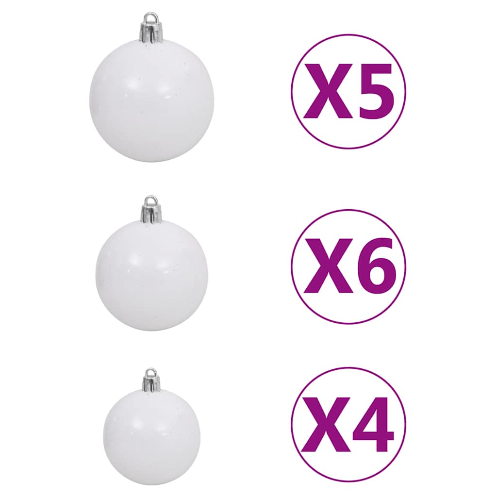 vidaXL Sztuczna choinka z lampkami i bombkami, 120 cm, 230 gałązek