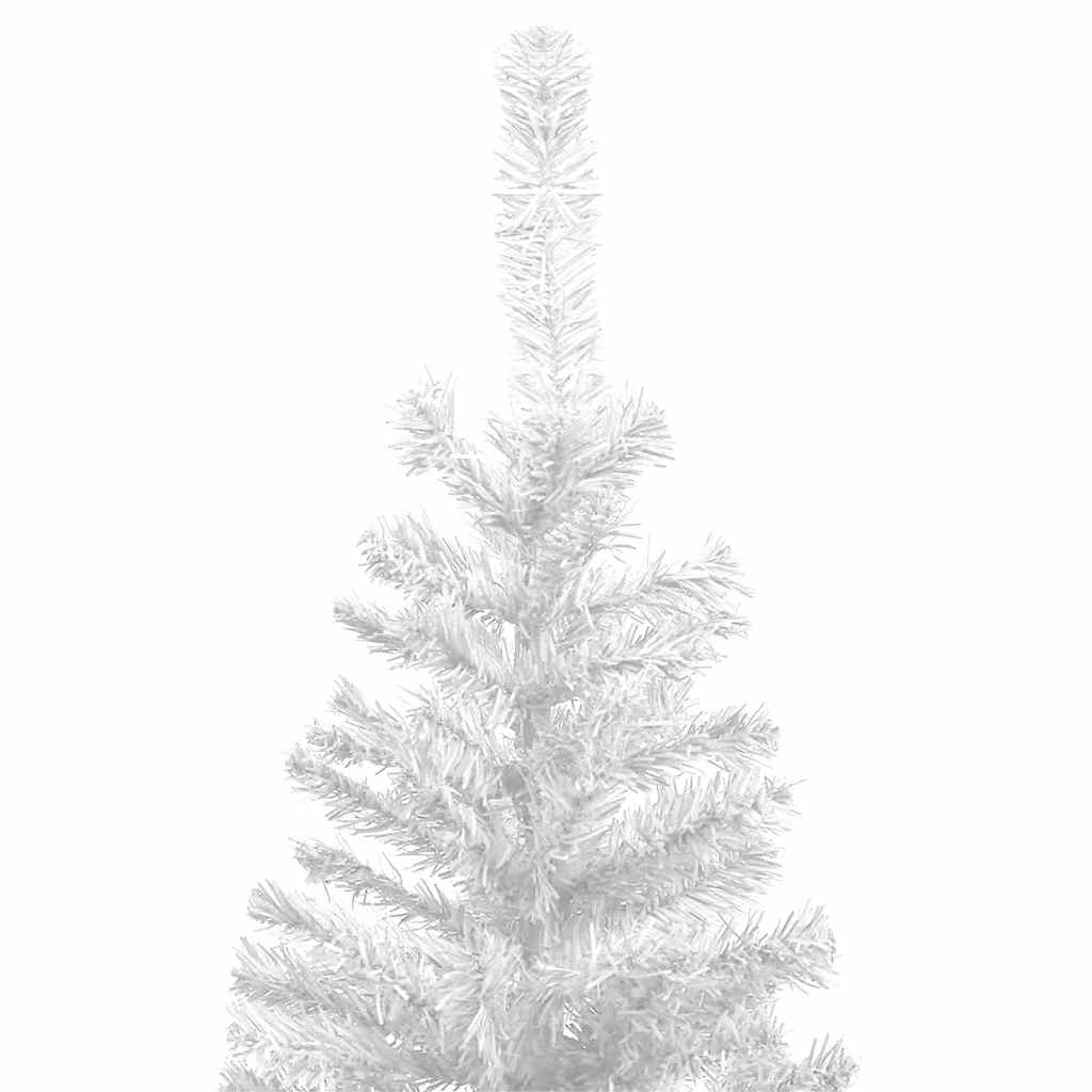 vidaXL Sztuczna choinka z lampkami i bombkami, L, 240 cm, biała