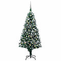 vidaXL Sztuczna choinka z LED, bombkami i szyszkami, 180 cm